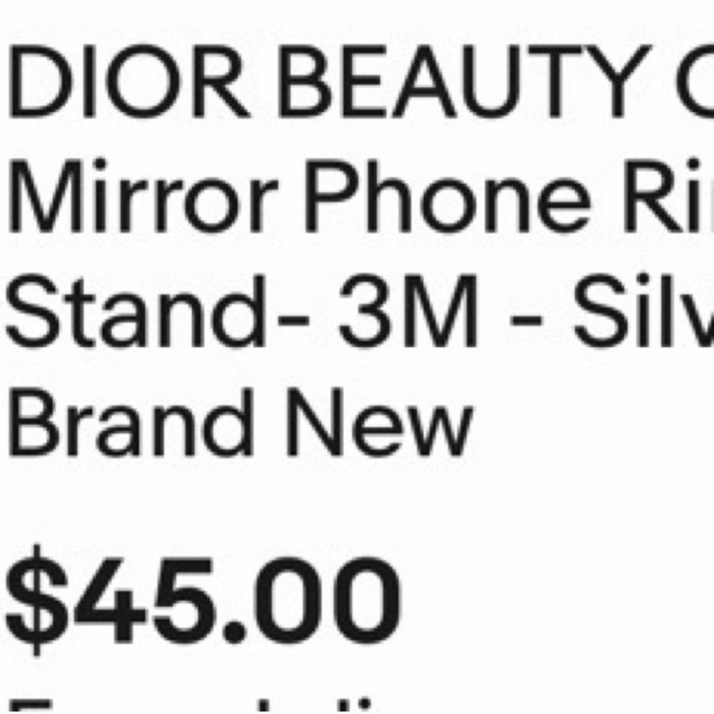 Dior Silver Branded Mirror Phone Ring Stand